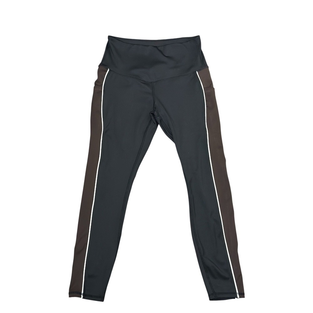 LegEnd Athletic Yoga Leggings High Waisted Black Brown Activewear Women's Size M
